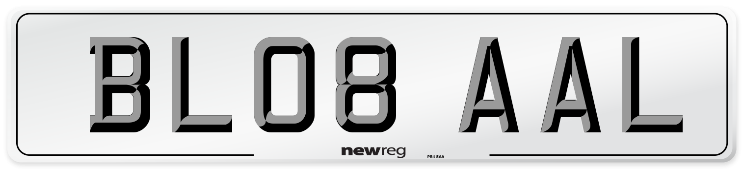 BL08 AAL Number Plate from New Reg